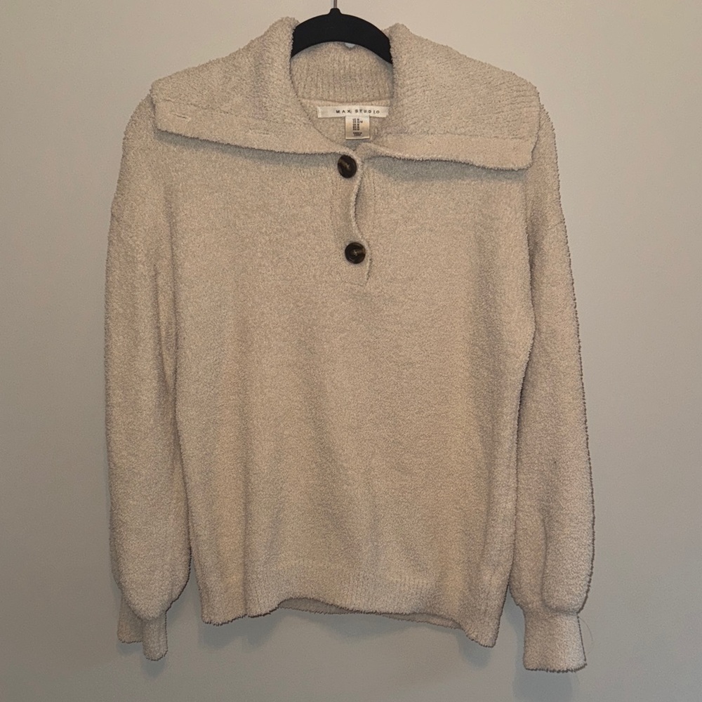 Max Studio Cream Plush Sweater